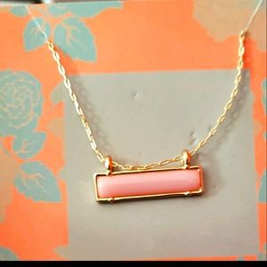 New!!Gen 3 Stella Pink Pendant Gold bar Necklace